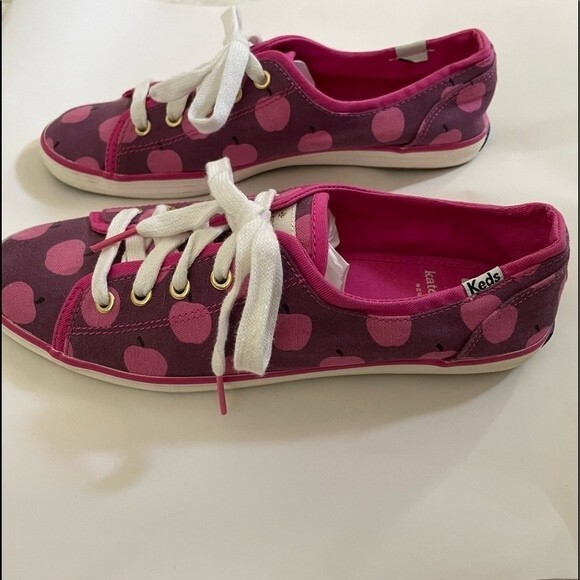 Kate Spade x Keds Sneakers Apples Print Pink Purple - Picture 10 of 13
